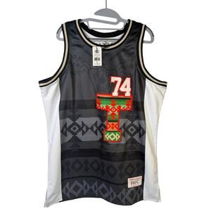 Headgear Classics Taos Pueblo #74 Tribal Basketball Jersey Men's XL NWT